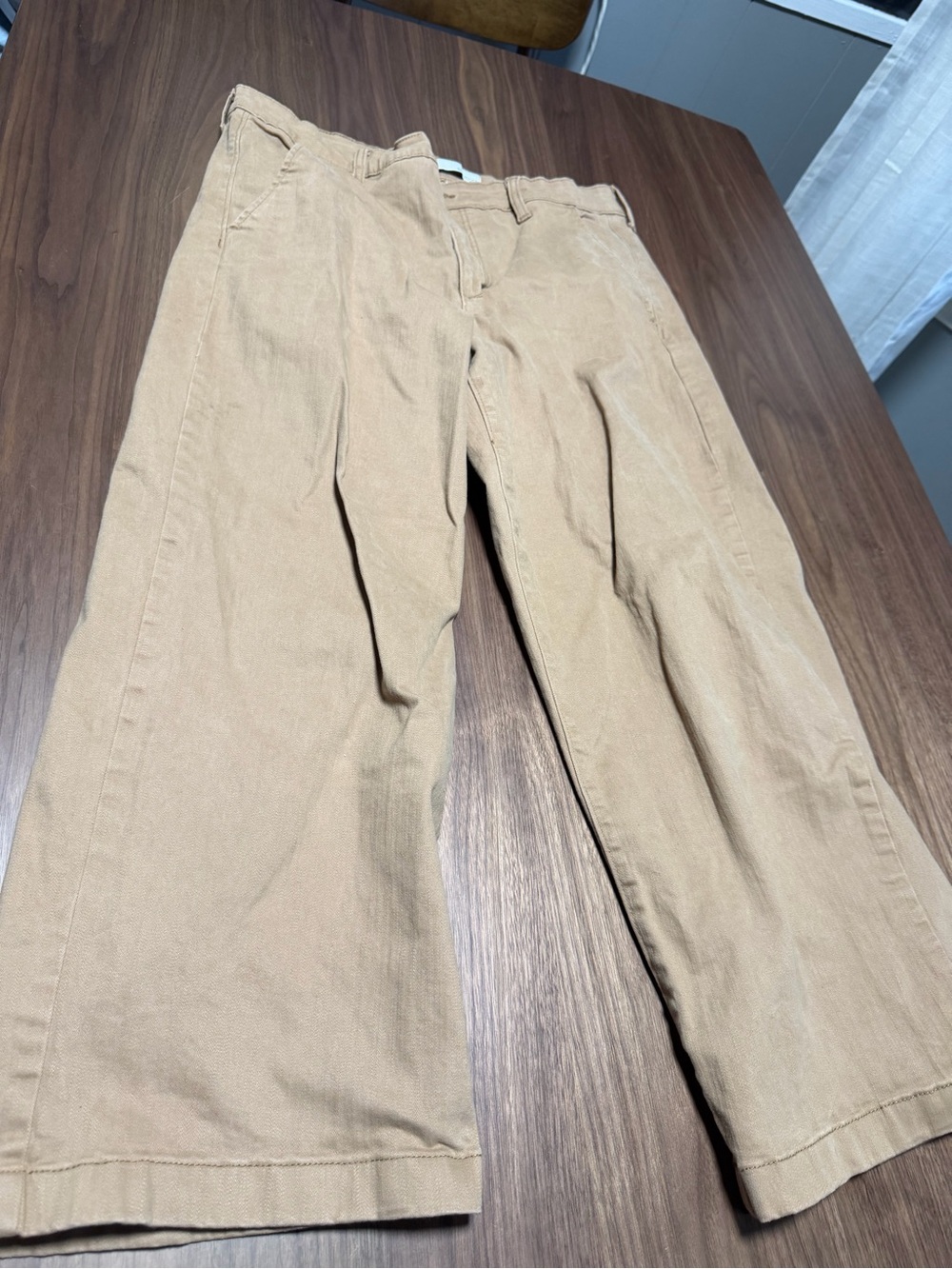 Women Size 12 Ella Moss Tan Straight-Leg Chinos